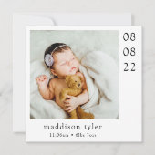 Carte De Remerciements Avec Photo Baby Arrival (Devant)