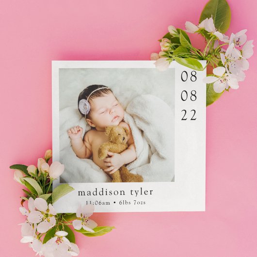 Carte De Remerciements Avec Photo Baby Arrival