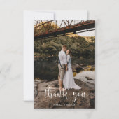 Carte de remerciements avec photo en noir arrière (Devant)