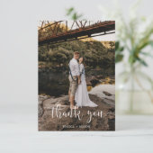 Carte de remerciements avec photo en noir arrière (Debout devant)