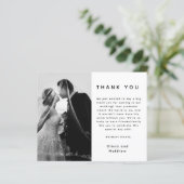 Carte de remerciements avec photo et texte des deu (Debout devant)