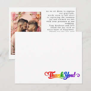 Carte De Remerciements Avec photo LGBTQ+ Épanouissez-Vous Ensemble