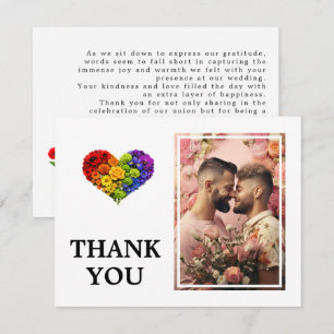 Carte De Remerciements Avec photo LGBTQ+ S'épanouir ensemble