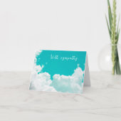 Carte De Remerciements Avec Sympathy Blue Turquoise Sky Nuages (Devant)