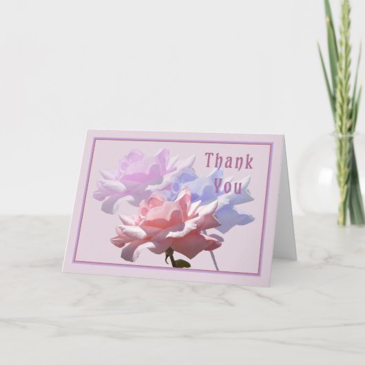 Carte de remerciements avec trois Roses Designer (Devant)