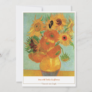 Carte de remerciements avec van Gogh Sunflowers
