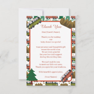Carte De Remerciements Aventure Attend : Camper Boy Baby shower