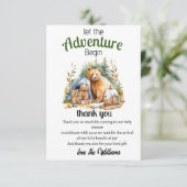 Carte De Remerciements Aventure Commencer le Baby shower forestier (Debout devant)