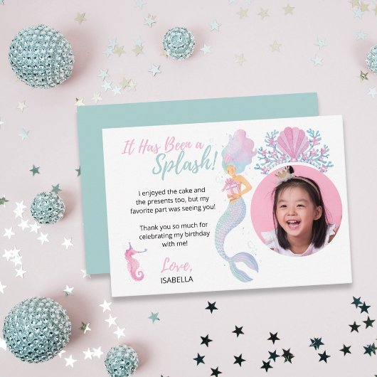 Carte De Remerciements Aventure d'anniversaire de la princesse sirène