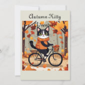 Carte De Remerciements Aventure de chatte d'automne (Devant)
