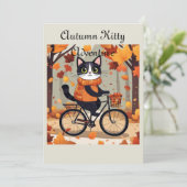 Carte De Remerciements Aventure de chatte d'automne (Debout devant)