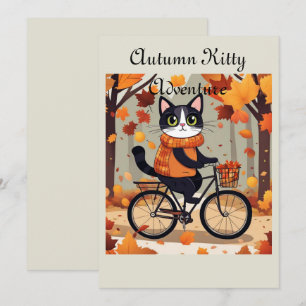 Carte De Remerciements Aventure de chatte d'automne