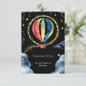 Carte De Remerciements Aventure Fantaisiste Montgolfière Anniversaire (Debout devant)