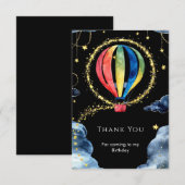 Carte De Remerciements Aventure Fantaisiste Montgolfière Anniversaire (Devant / Derrière)