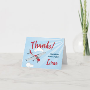 Carte de remerciements avion