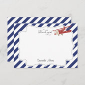 Carte de remerciements avion (Devant / Derrière)
