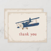 Carte de remerciements avion (Devant / Derrière)