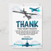 Carte De Remerciements Avion Aviation Tout âge Anniversaire Partie (Devant)