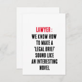 Carte De Remerciements Avocat Nous savons comment faire un "dossier jurid (Devant / Derrière)
