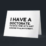 CARTE DE REMERCIEMENTS AVOIR UN DOCTORAT<br><div class="desc">Amusant,  Nerd,  Geek,  Enseignant,  Ordinateur,  Programmeur,  École,  Humour étudiant en sciences,  Amusement,  Bande dessinée,  Geek,  Cool,  Fête,  Animal,  Amour</div>