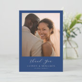 Carte De Remerciements Azure Blooms Wedding (Debout devant)