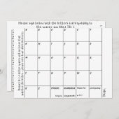 Carte De Remerciements B&W Abc Tpc #1 (Devant / Derrière)