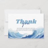 Carte De Remerciements Baby à Bord Baby Shower, Surf Baby (Devant)