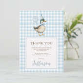 Carte De Remerciements Baby Blue One Lucky Duck 1er anniversaire (Debout devant)