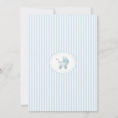 Carte De Remerciements Baby Blue Stroller Bow Boy Shower (Dos)