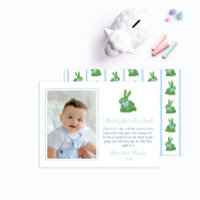 Baby-Bunny Vert Bleu Bébé Photo de garçon Annivers