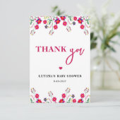 Carte De Remerciements Baby Floral mexicain en Baby shower de fleurs (Debout devant)