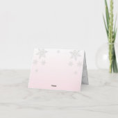 Carte De Remerciements Baby, il fait froid dehors Ruban rose (Dos)