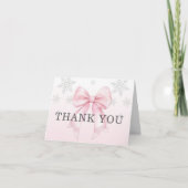 Carte De Remerciements Baby, il fait froid dehors Ruban rose (Devant)