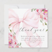 Carte De Remerciements Baby In Bloom Bow Pink (Devant)
