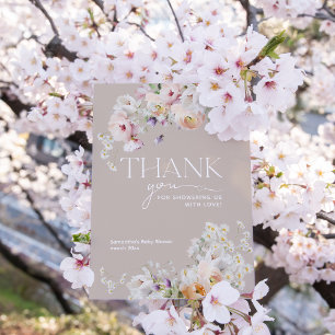 Carte De Remerciements Baby in Bloom Fleur sauvage Baby shower Boho