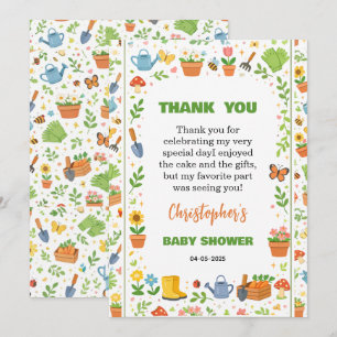 Carte De Remerciements Baby in Bloom Garden Baby Shower Fleurs Mignonne