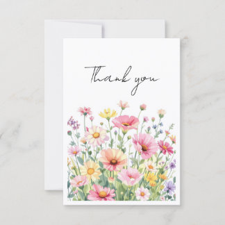 Carte De Remerciements Baby in Bloom Wildflower Thank you Cards