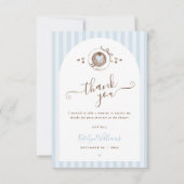 Carte De Remerciements Baby Is Brewing Blue Stripes (Devant)