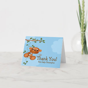 Carte De Remerciements Baby Monkey Thank You Note Card