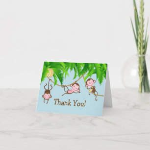 Carte De Remerciements Baby Monkeys Thank You Note Card