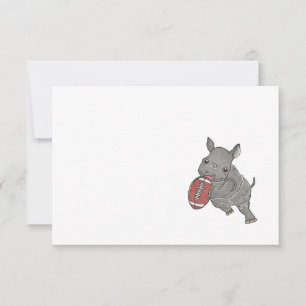 Carte De Remerciements Baby Rhino Football N'Importe Quelle Occasion Simp
