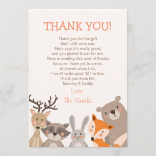 Carte de remerciements baby shower