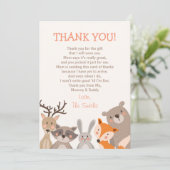 Carte de remerciements baby shower (Debout devant)