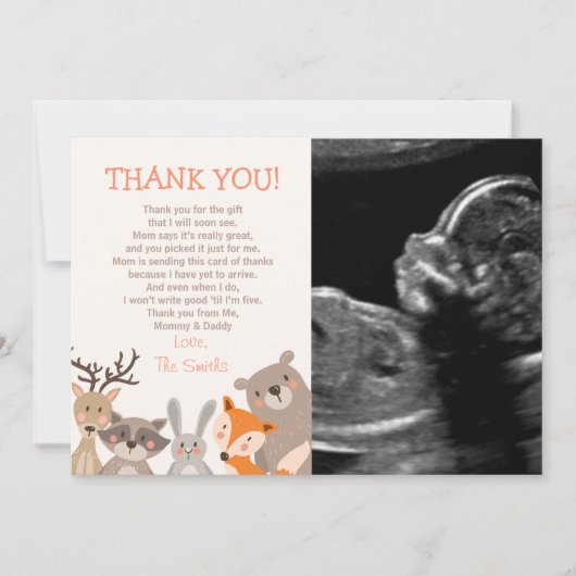 Carte de remerciements baby shower (Devant)
