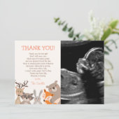 Carte de remerciements baby shower (Debout devant)