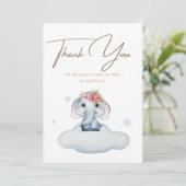 Carte de remerciements baby shower (Debout devant)