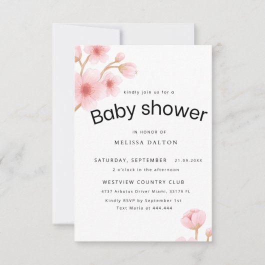 Carte De Remerciements Baby-shower (Devant)