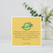 carte de remerciements Baby shower (Debout devant)