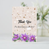 carte de remerciements baby shower (Debout devant)