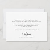 Carte De Remerciements Baby shower 3 photo collage élégant script (Dos)